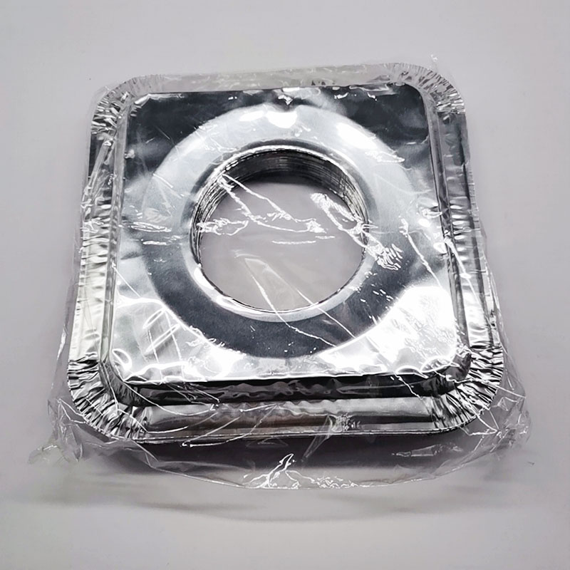 Disposable aluminum foil square burner pad