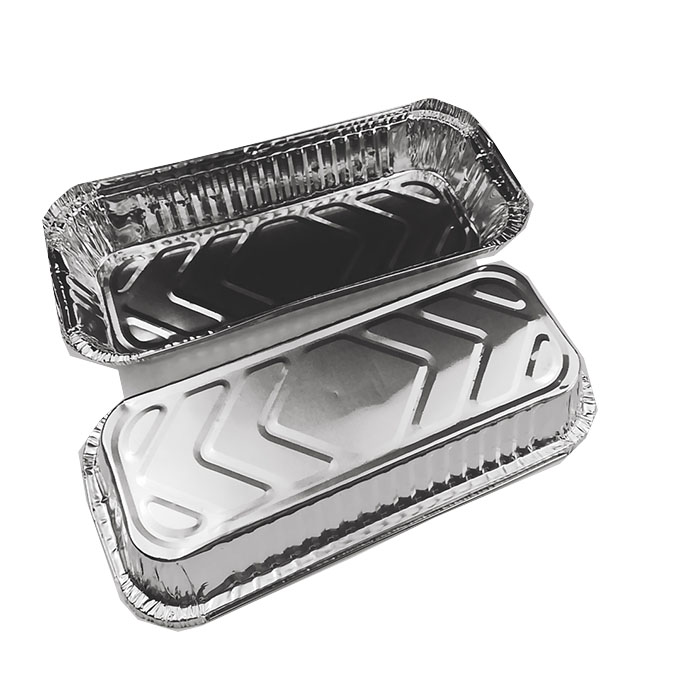 Disposable aluminum foil cake container 