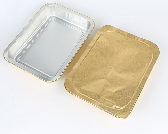 seafood gold sealed aluminum foil takeaway box 