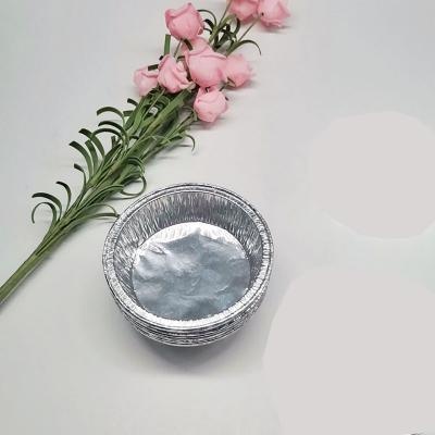 Disposable round aluminum foil container